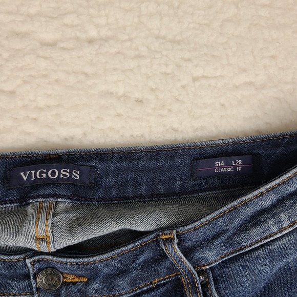 Vigoss Jeans Womens 14x29 Blue Classic Fit Jagger Skinny Dark Wash Denim * - Picture 7 of 15
